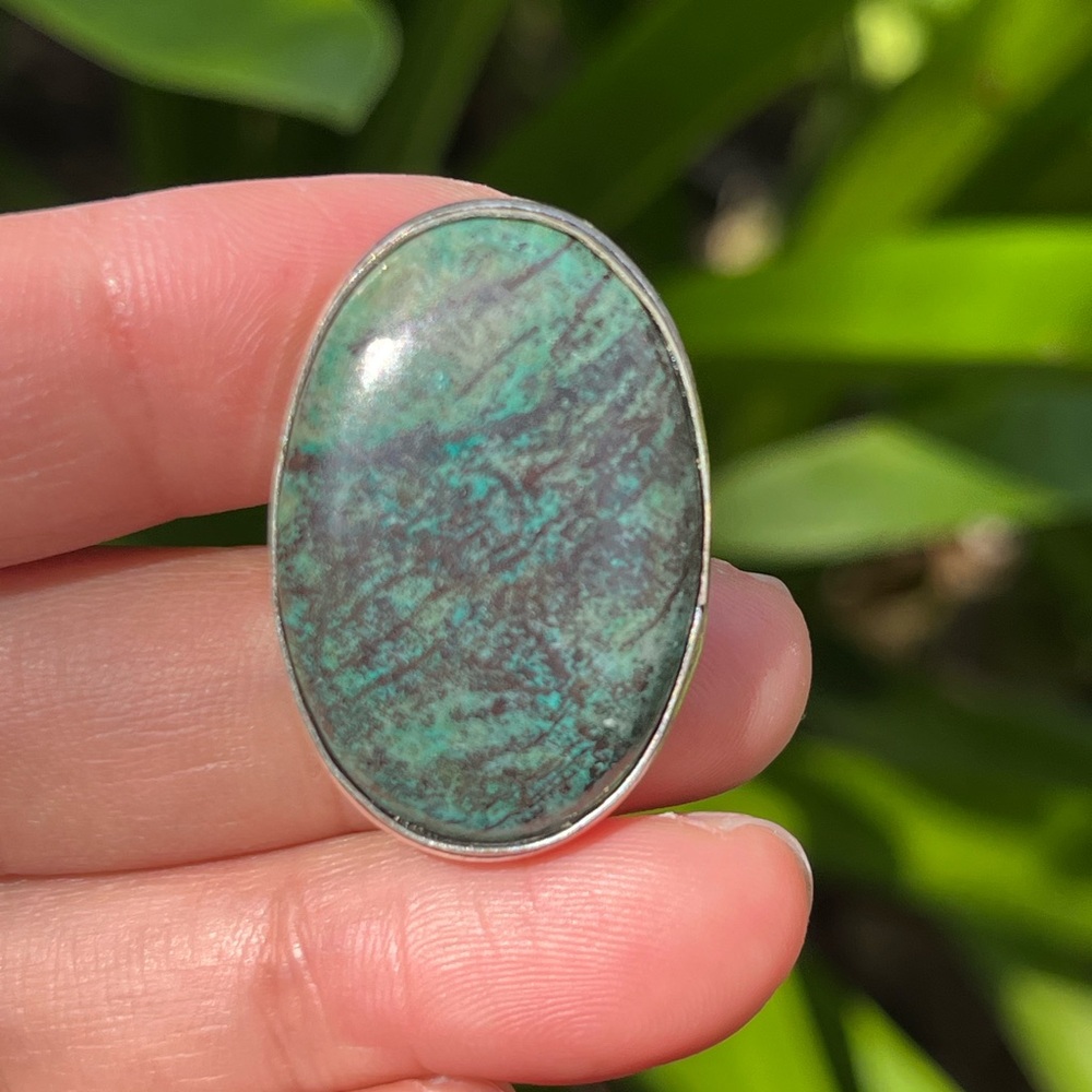 Size‎ 9.25 silver plated African turquoise ring
